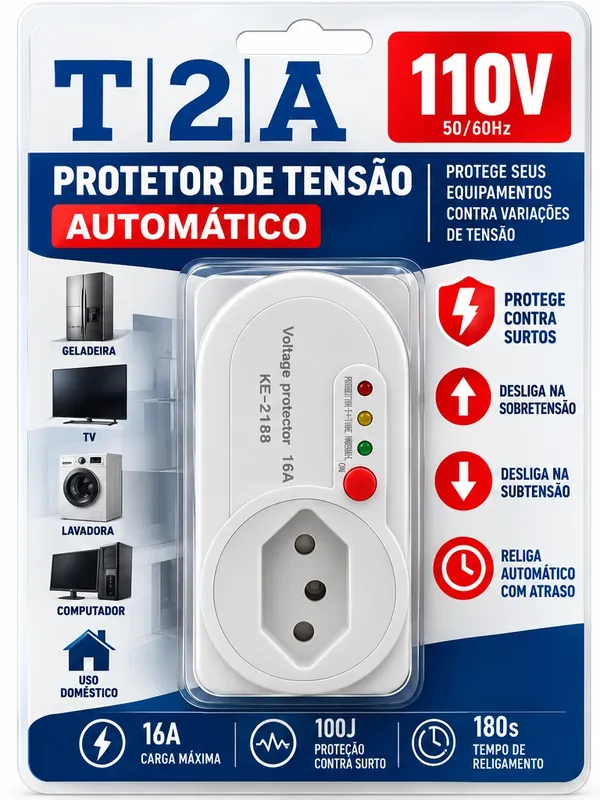 Embalagem do protetor de tensão T2A 110V
