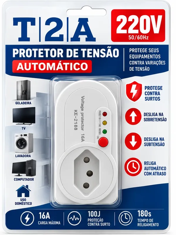 Embalagem do protetor de tensão T2A 220V